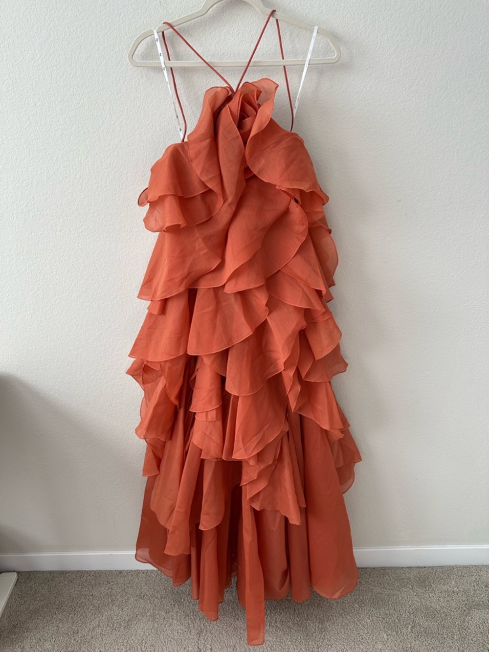 AJE PANDOREA LAYERED MAXI DRESS in Coral Clay SZ AUS 6 US 2 - Picture 2 of 10